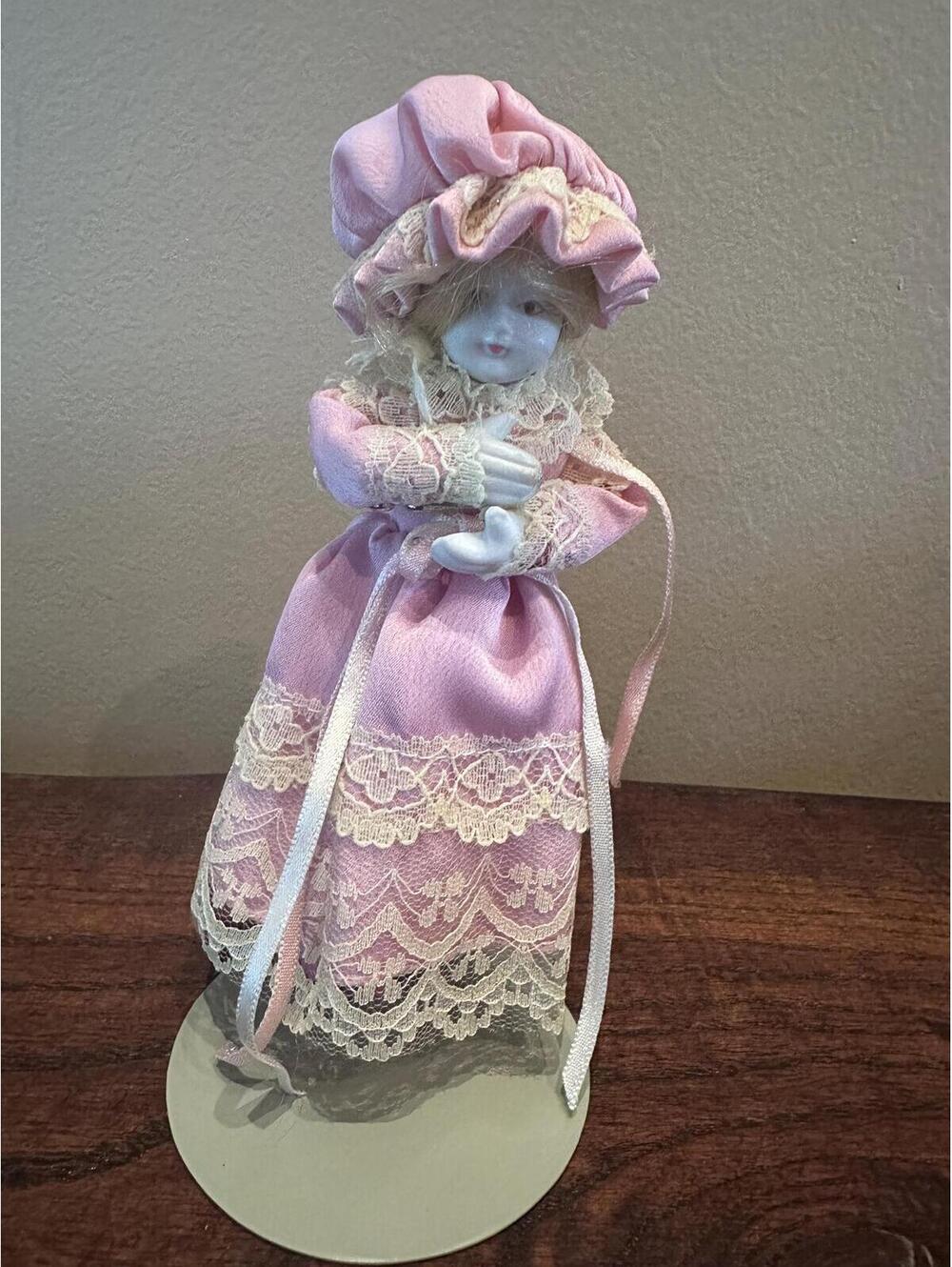 Vintage Santa's World Kurt Adler Inc Doll Ornaments - Pink Outfit